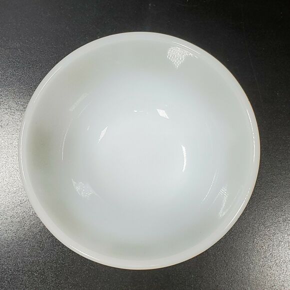 Vtg Fire King Green Dutch Clover Anchor Hocking White Milk Glass 5" Mixing Bowl - Picture 2 of 7